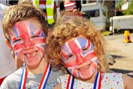 Brother and sister Jonti, 8, and Lilla, 6, had their faces painted for the party at Angarrack.